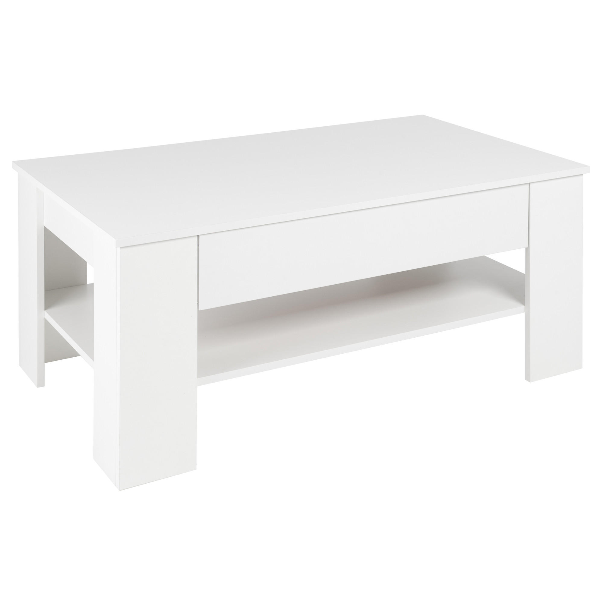 ML-DESIGN KONZOLOVÝ STOLEK 110x65x48 cm bílý se zásuvkou a odkládací plochou Moderní