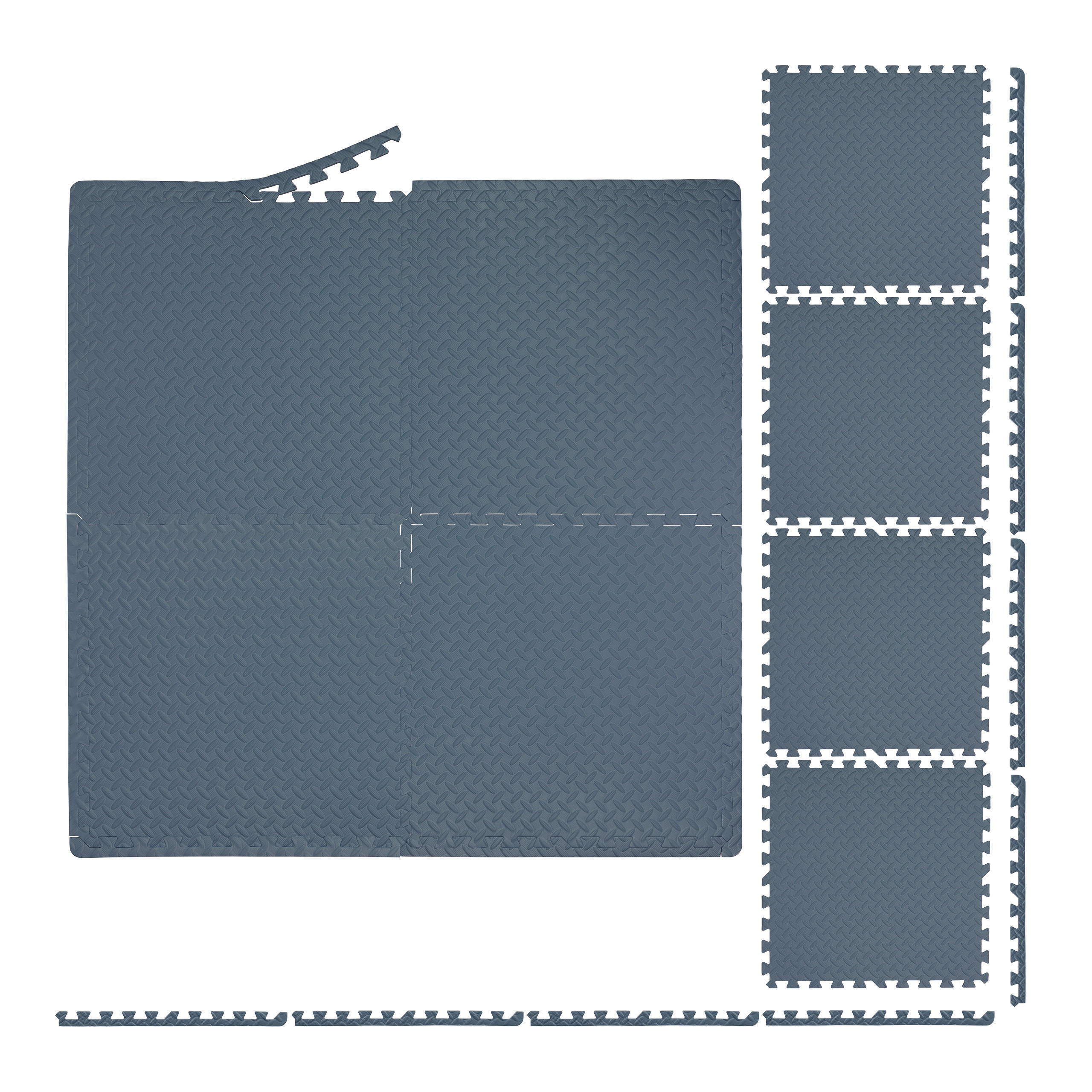 8XBODENSCHUTZMATTE - Grau, Kunststoff (60/60cm) - Relaxdays