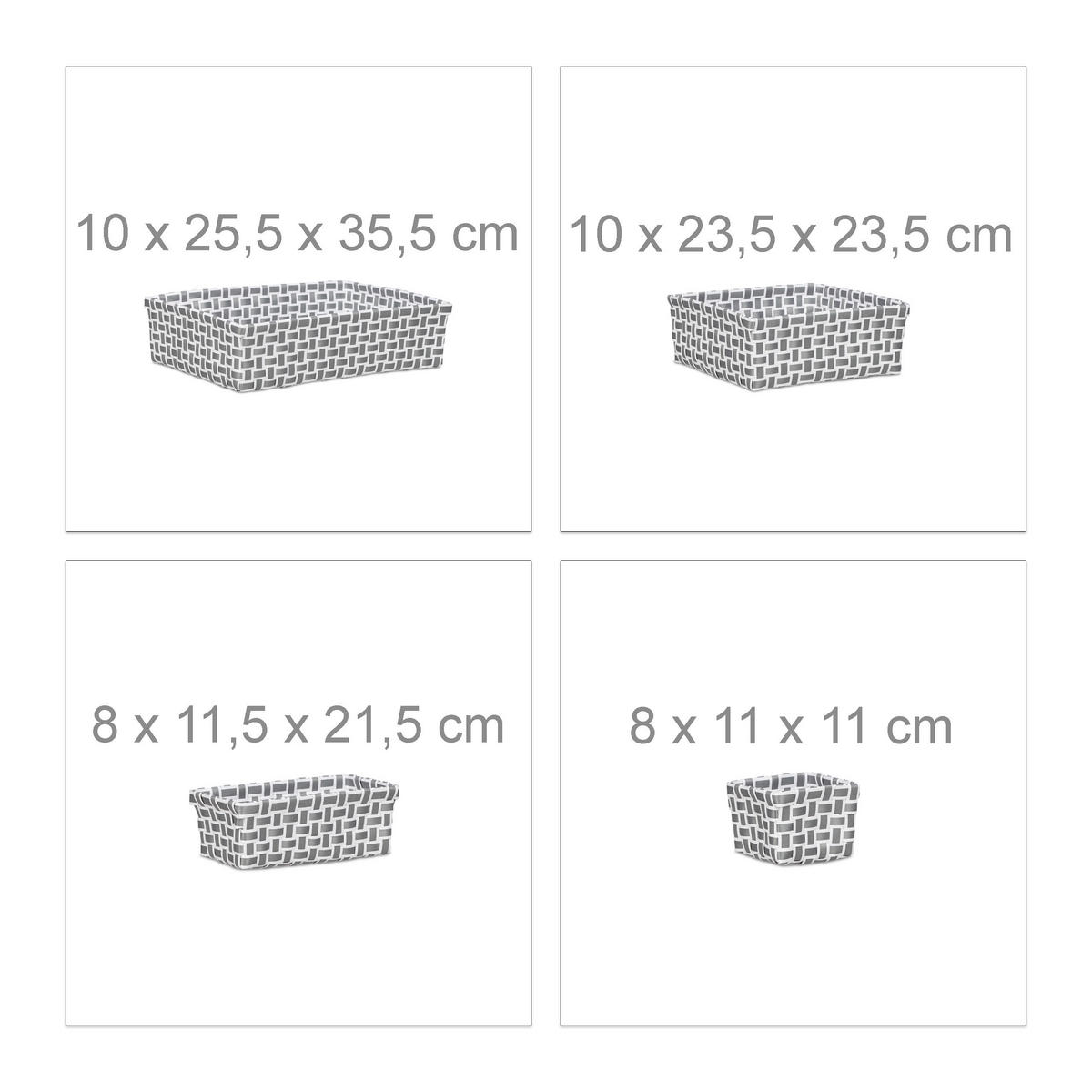 8XAUFBEWAHRUNGSKORB - Weiß/Grau, Kunststoff/Metall (35.5/10/25.5cm) - Relaxdays