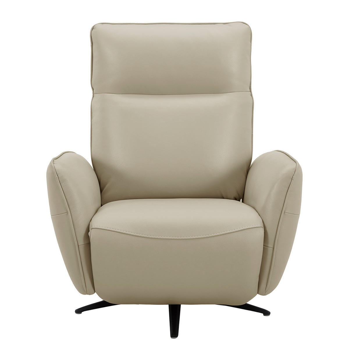 RELAXSESSEL - Beige/Schwarz, Leder/Metall (86/100/82cm) - home24