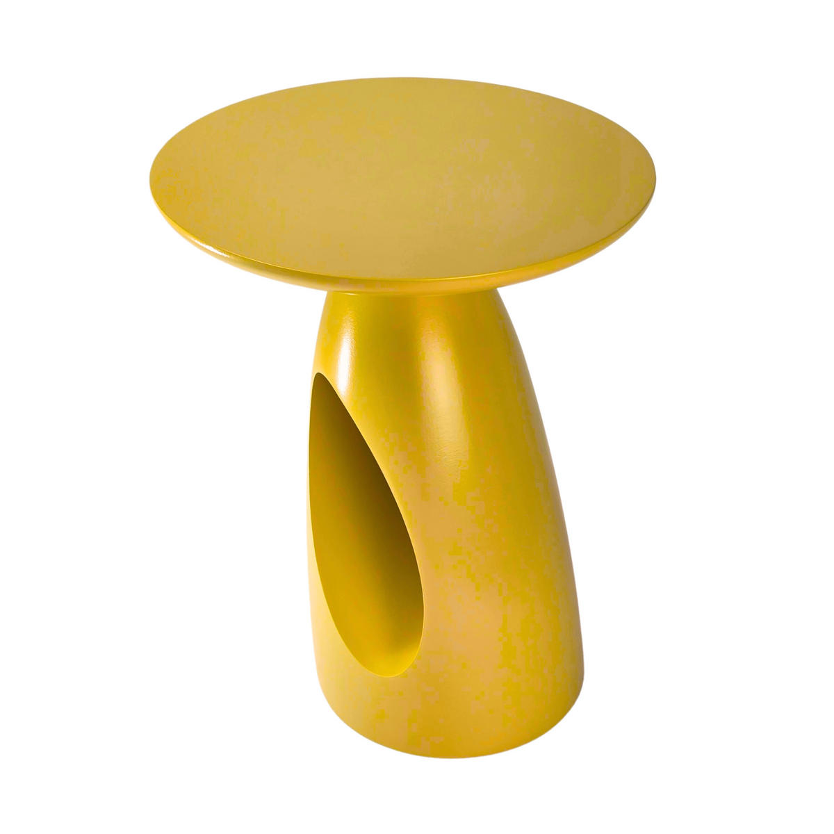 BEISTELLTISCH Island, Ovaler Tischplatte, Buche - lackiert, Gelb - Gelb, Holz (32/32/40cm) - Kayani