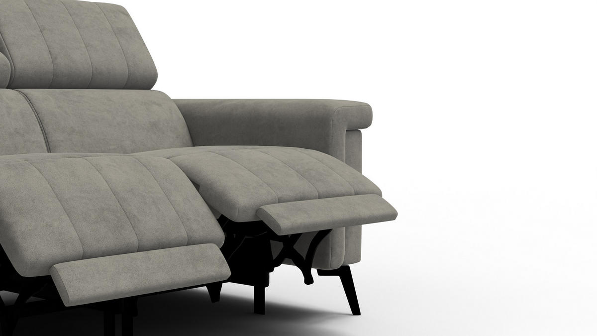 RELAXSOFA NORDEL 2-Sitzer, taupe - Taupe/Schwarz, Holz/Textil (150/80/105cm) - Courtois Laville