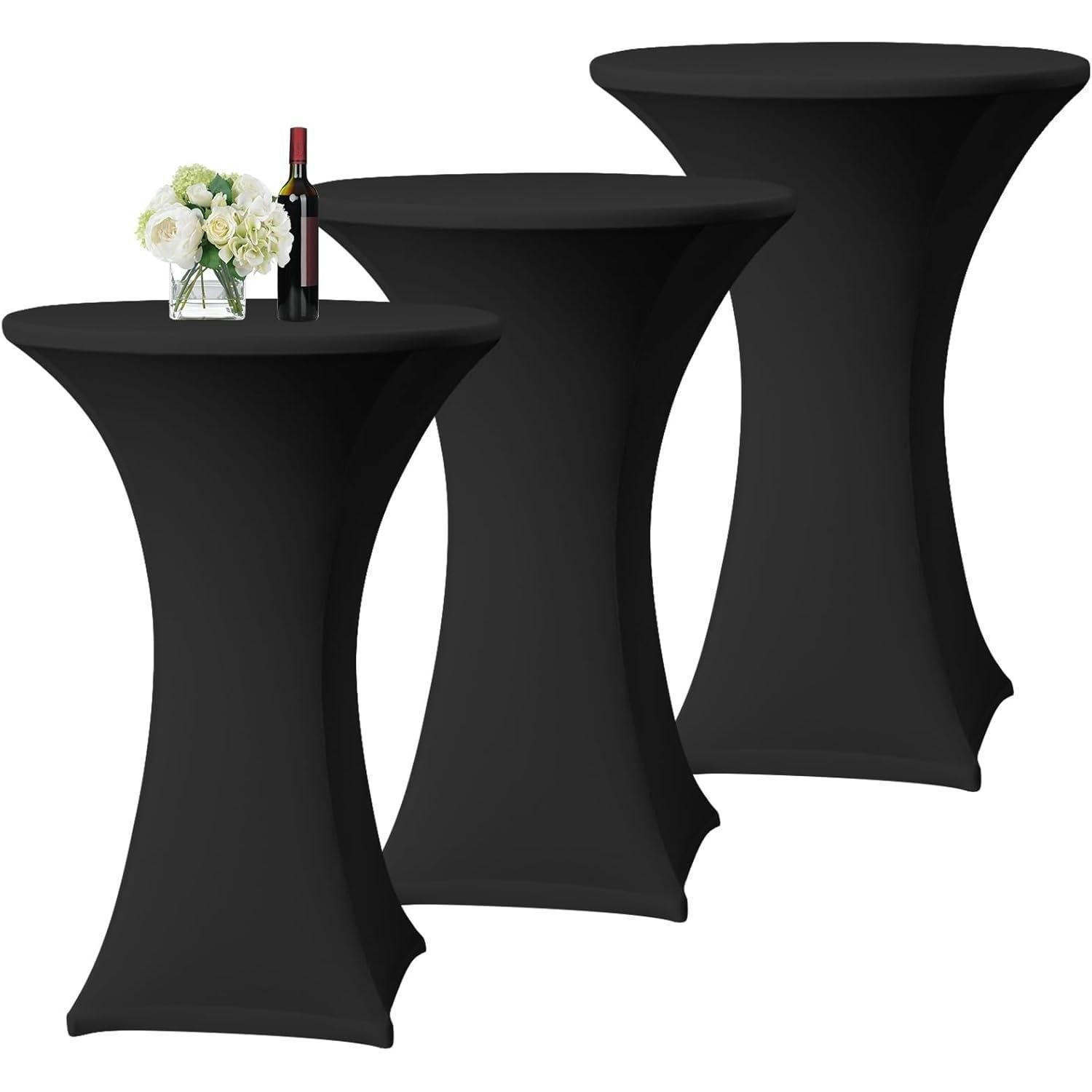 STEHTISCHHUSSE 3er-Set Schwarz 60 x 110 cm - Schwarz, Textil (60/110cm)
