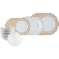 EINSTEIGER-SET Geo beige 16er Set - Beige, Keramik (2/2/2cm) - Ritzenhoff Breker