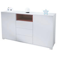SIDEBOARD Skadu Bordeaux Hochglanz - Bordeaux, Holzwerkstoff (138.5/75.5/35cm) - Vladon