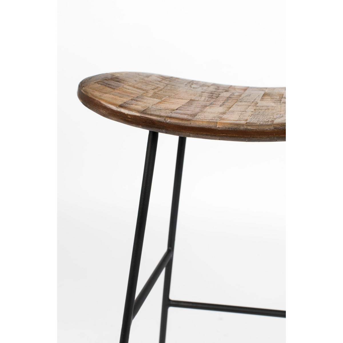 BARHOCKER aus recyceltem Teakholz und Metall, H62 cm - Tangle - color_natural - Naturfarben, Holz (40/65/30cm) - Drawer