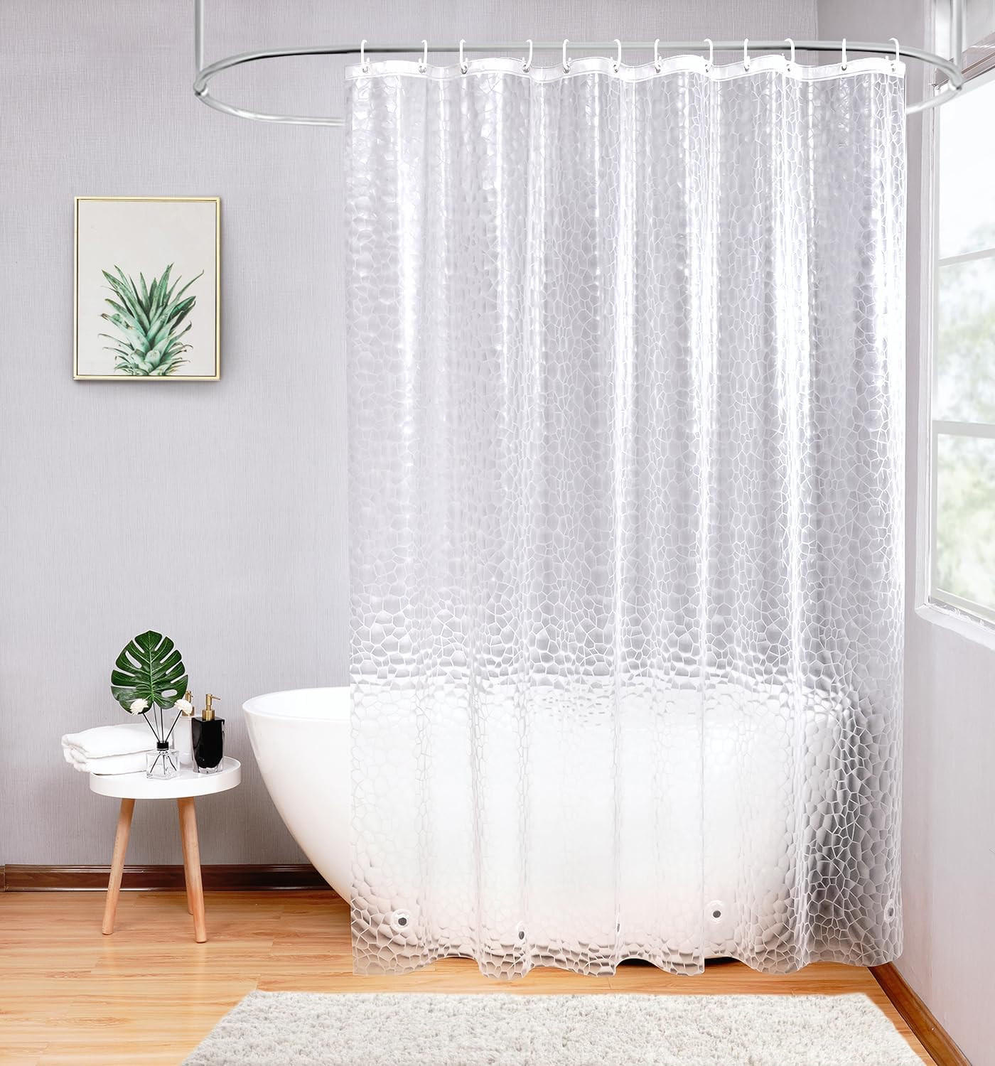 DUSCHVORHANG, transparent，180/180CM - Klar, Kunststoff (180/180cm)
