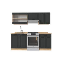 KUCHYŇSKÝ KOUT R-Line Antracitový venkovský dům/zlatý dub - medově dubová/antracitová, kompozitní dřevo (200/81.6/46cm) - Vicco