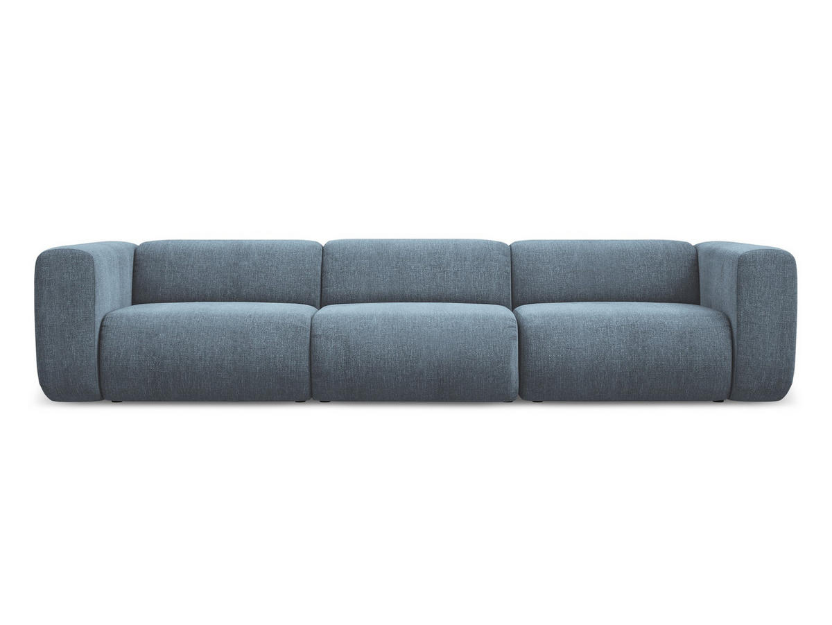 4-SITZER-SOFA Chenille Stoff Blau - Blau/Blaugrau, Kunststoff/Textil (319/70/89cm) - Makamii