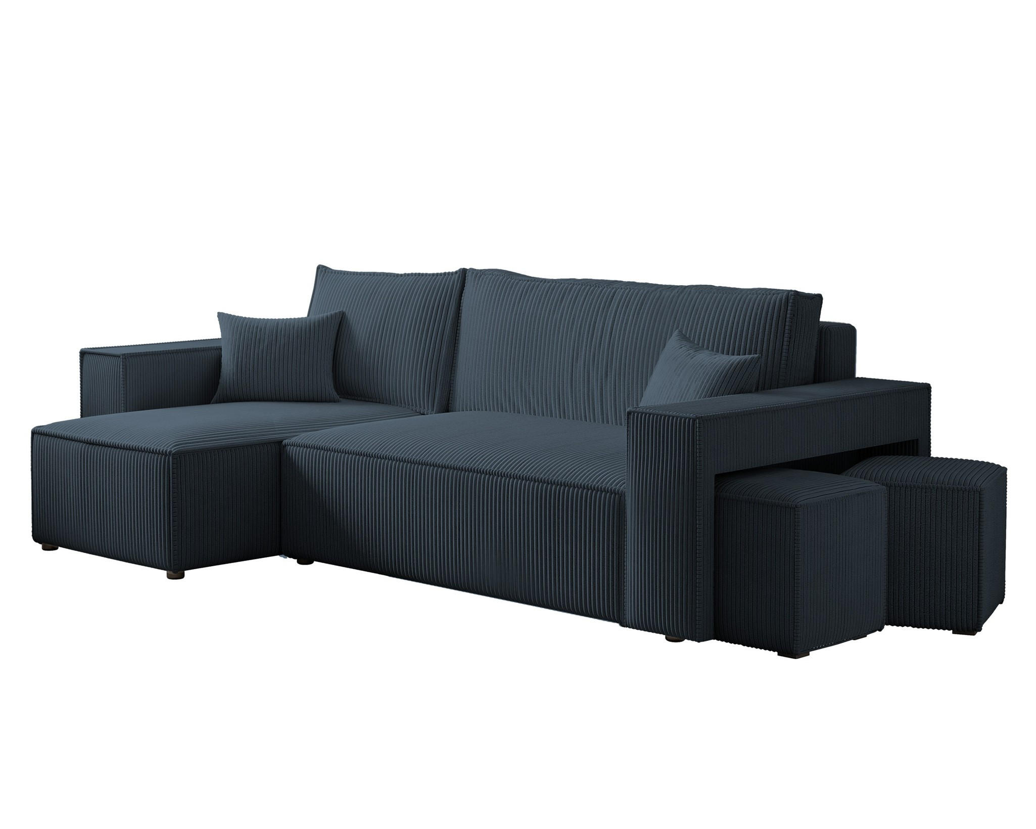 Fun Möbel Ecksofa Blau 262x145 cm