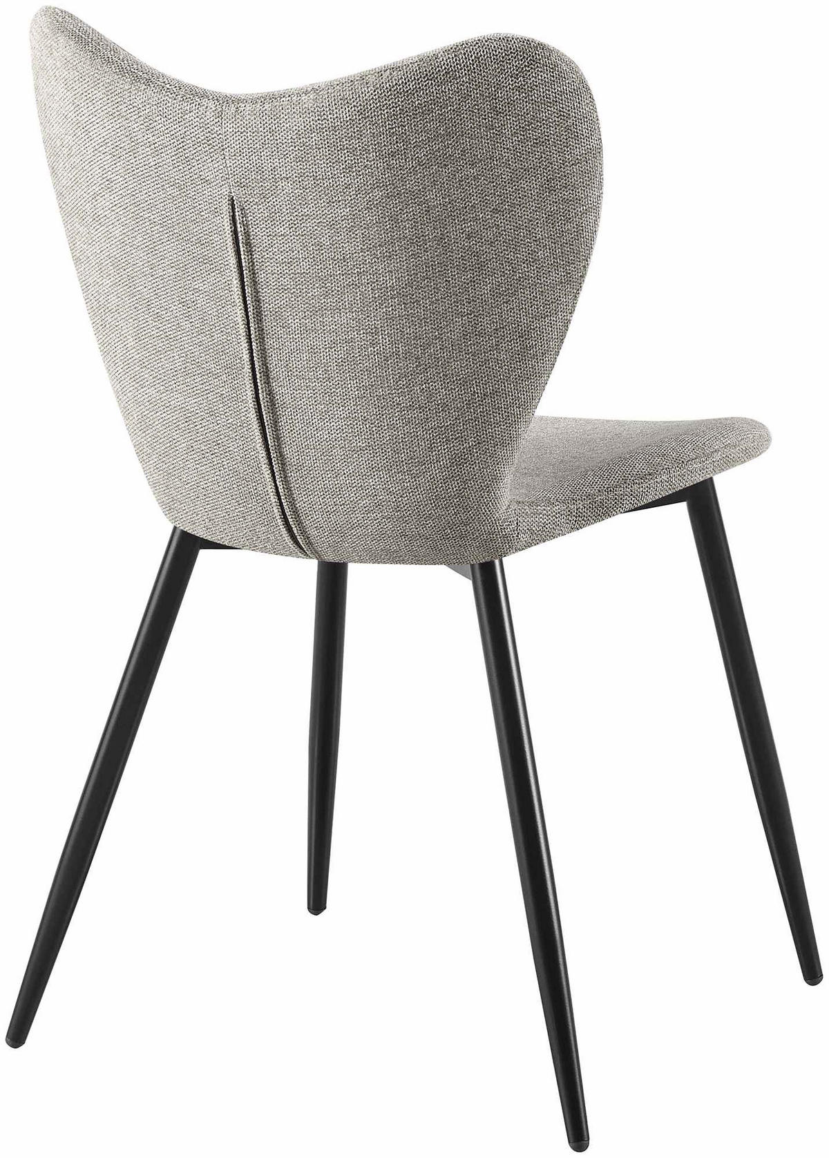 ESSZIMMERSTUHL Stoff Grau - Schwarz/Grau, Textil/Metall (50/80/58cm) - CLP