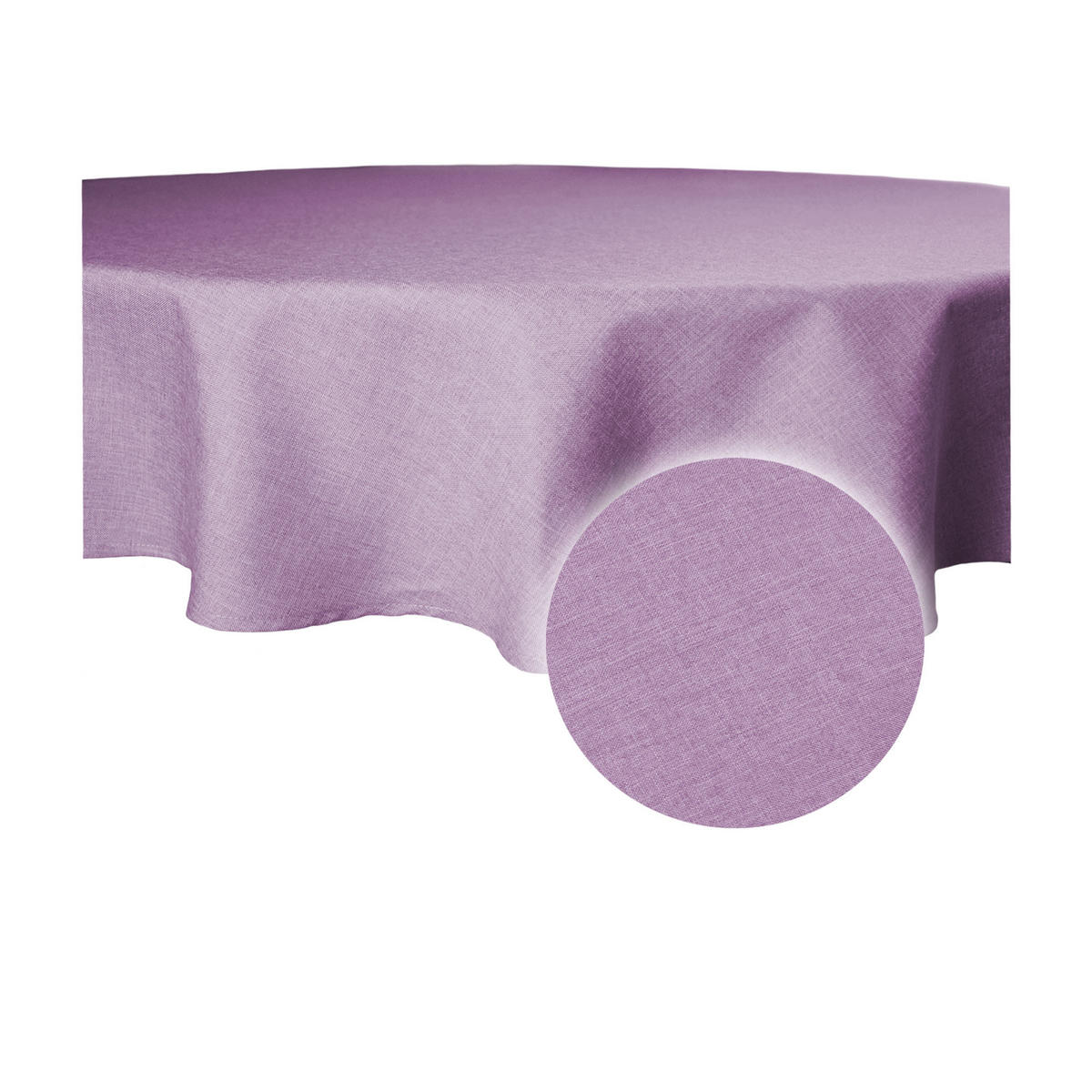 TISCHDECKE Leinenoptik 140 cm rund Flieder - Flieder, Textil (140cm) - TiborTex