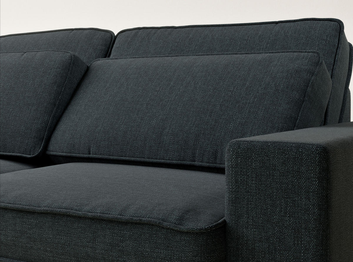 ECKSOFA Kirou Türkis Webstoff - Links Seite - Türkis/Schwarz, Holz/Holzwerkstoff (225/311cm) - Maison de Reve