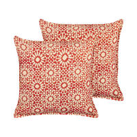 DEKOKISSEN 2er-Set Creme 45/45 cm Ceiba - Creme, Naturmaterialien/Textil (45/45cm) - Beliani