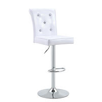 STUHL 4er-Set PVC Weiß mit Kristallknopf-Details - Weiß, Metall (42/125/55.2cm) - Meubliv
