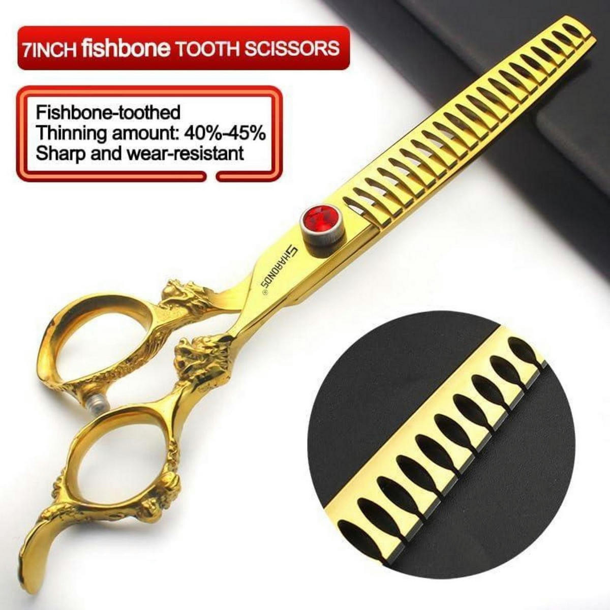 HAARSCHERE 7-teiliges Set - Goldfarben, Metall (5/1/17.7cm)