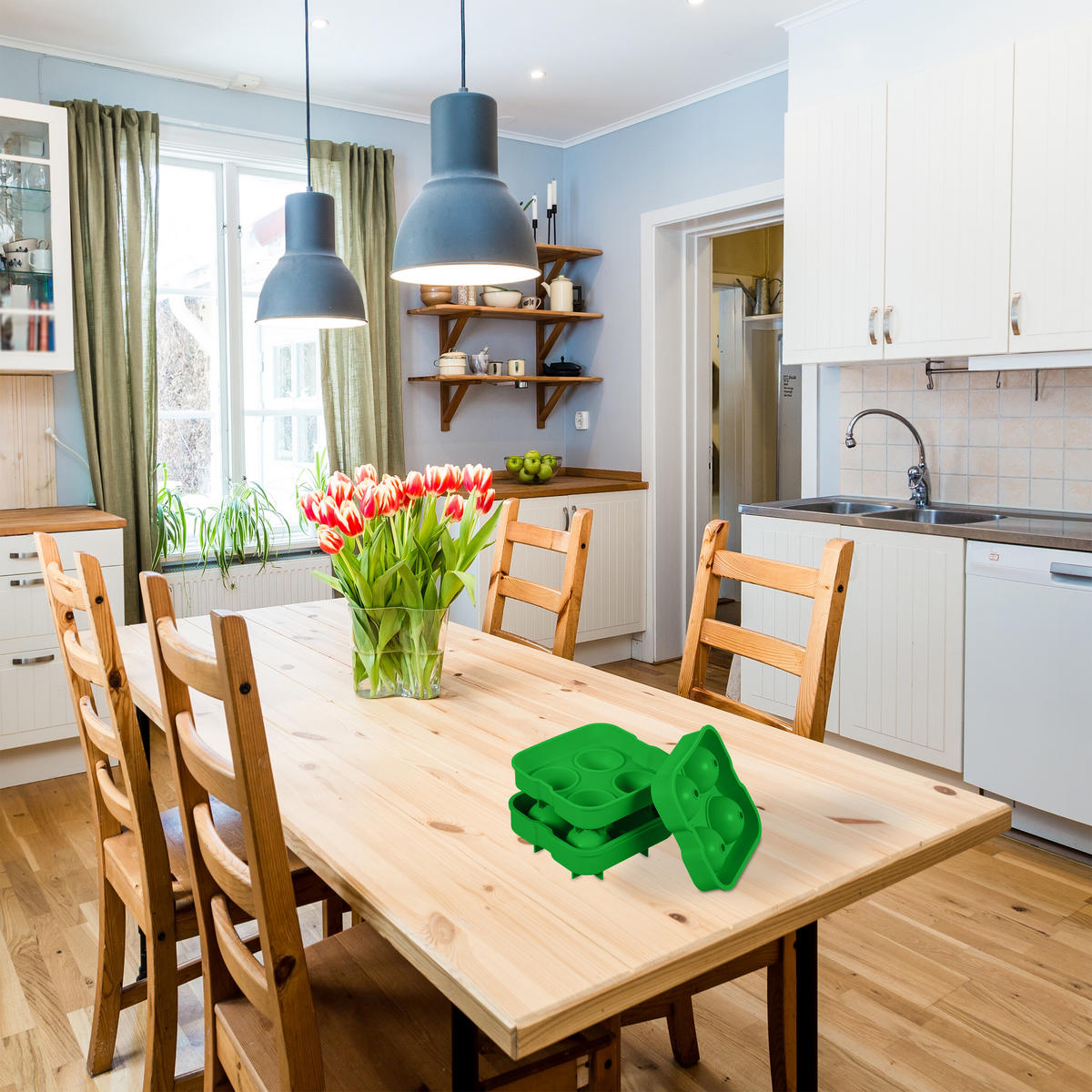 2XEISWÜRFELFORM - Grün, Kunststoff (12.5/5/12.5cm) - Relaxdays