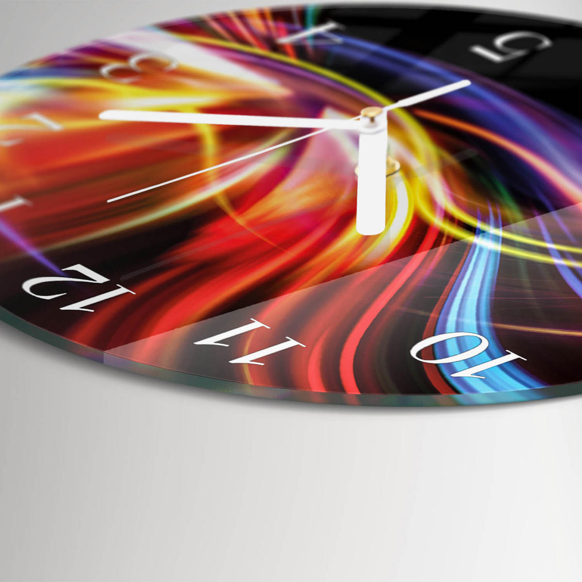 WANDUHR fi30 cm - Abstrakte Kunst - Multicolor, Glas (30/30/0.4cm) - TULUP