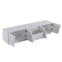 TV ormarić 170/37/42 cm bijeli od MDF-a s četvora vrata i otvorenim policama - bijela, drvni materijal (170/42/37cm) - OKWISH