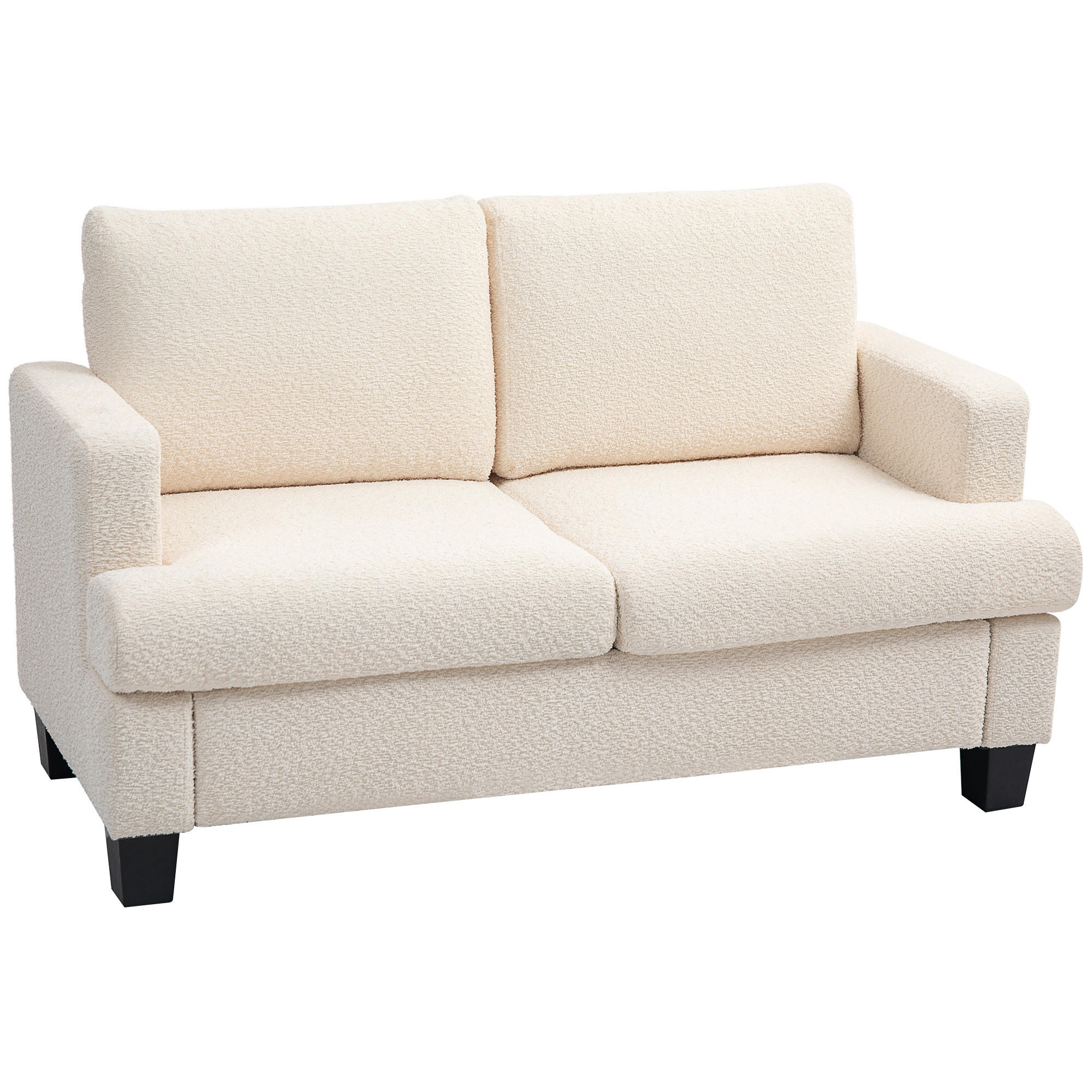 SOFA, 2-Sitzer, 120cm, Chenille-Bezug, abnehmbare Rückenkissen, beige - Multicolor, Holzwerkstoff (140/85/70cm) - FORIOUS