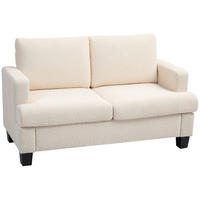 SOFA, 2-Sitzer, 120cm, Chenille-Bezug, abnehmbare Rückenkissen, beige - Multicolor, Holzwerkstoff (140/85/70cm) - FORIOUS