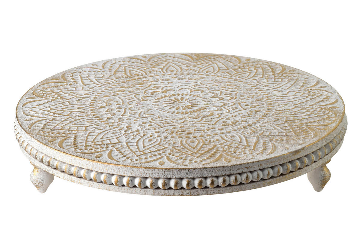 DEKOSCHALE Daz Vergoldet 30/30/6 cm Holz - Goldfarben, Holz (30/6cm) - Mondex