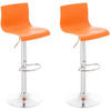 BARHOCKER 2er Set Kunststoff orange - Chromfarben/Orange, Kunststoff/Metall (39/84/36cm) - CLP