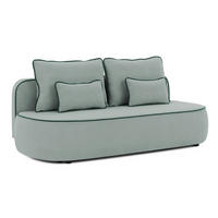 KINDERSOFA Vero im modernen und abgerundeten Design mit Schlaffunktion und Bettkasten aus Blaugrau Plüschstoff mit petrolfarbener Paspel - Blaugrau/Schwarz, Holz/Kunststoff (210/90/98cm) - S-Style Möbel