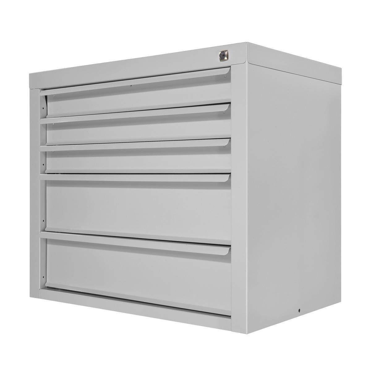 SCHUBLADENSCHRANK Kobra mit 5 Schubladen 60x70x43,5cm Lichtgrau - Grau, Metall (70/60/44cm) - PROREGAL