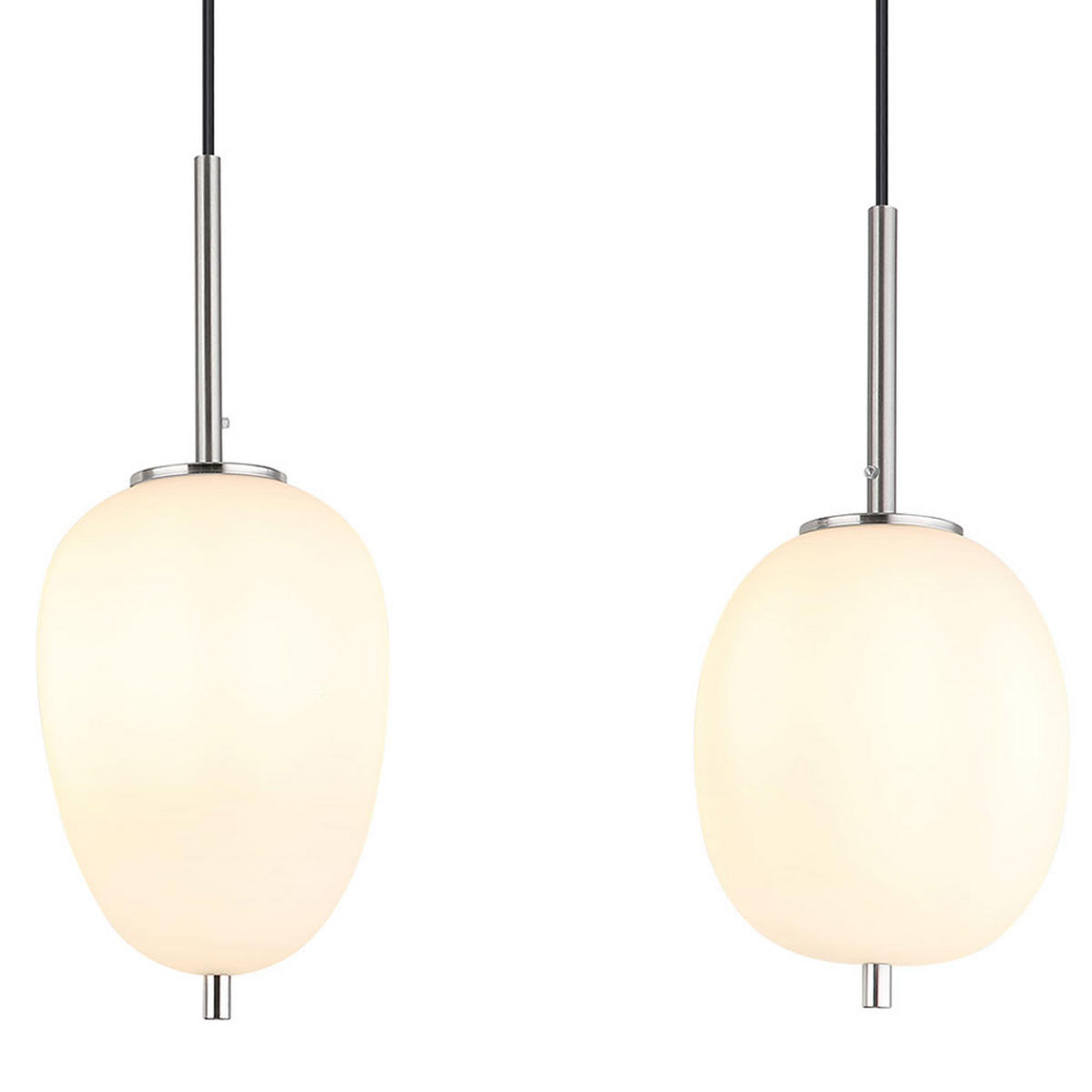 LED HÄNGELEUCHTE Metall Silber Opalglas 4-Flammig - Silberfarben, Glas (110/18.5/120cm) - Globo Lighting