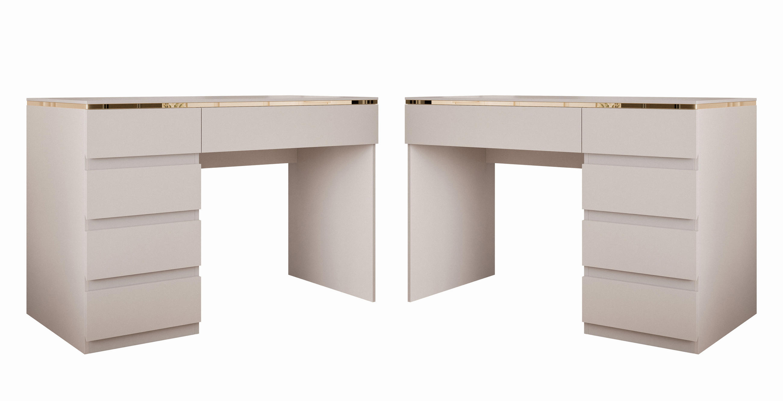 SCHREIBTISCH AURORA KASCHMIR mit Schubladen - Kaschmir, Holzwerkstoff (55/120/78cm) - Lookway