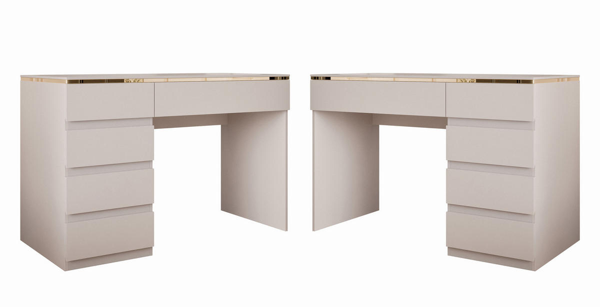 SCHREIBTISCH AURORA KASCHMIR mit Schubladen - Kaschmir, Holzwerkstoff (55/120/78cm) - Lookway