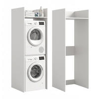 WASCHMASCHINENSCHRANK Mixx (B/H/T: ca. 66/195/66 cm) in Weiß/weiß - Weiß, Holzwerkstoff (66/195/66cm)
