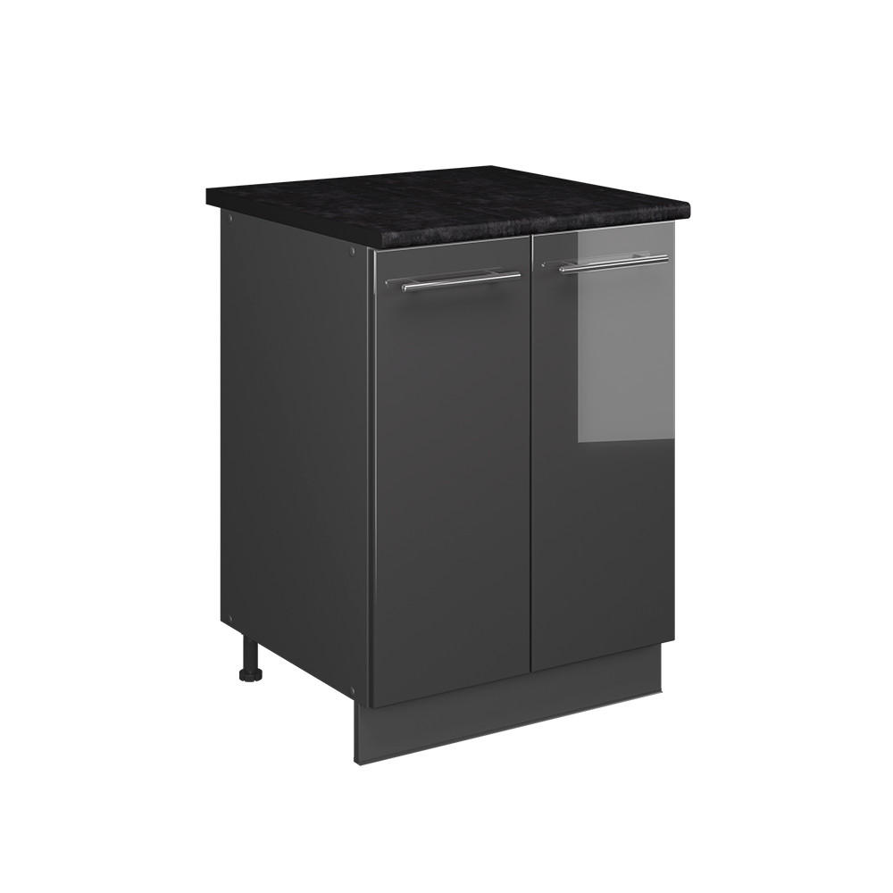 DISKBÄNKSSKÅP Fame-Line, Antracit högblank/antracit, 60 cm Antracit, Antracit 82/60/60 cm