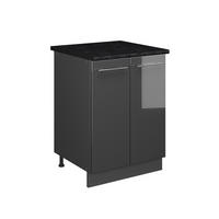 SKŘÍŇKA POD DŘEZ Fame-Line, Antracitový vysoký lesk/Antracit, 60 cm - antracitová/vysoce lesklá černá, kompozitní dřevo (60/82/60cm) - Vicco