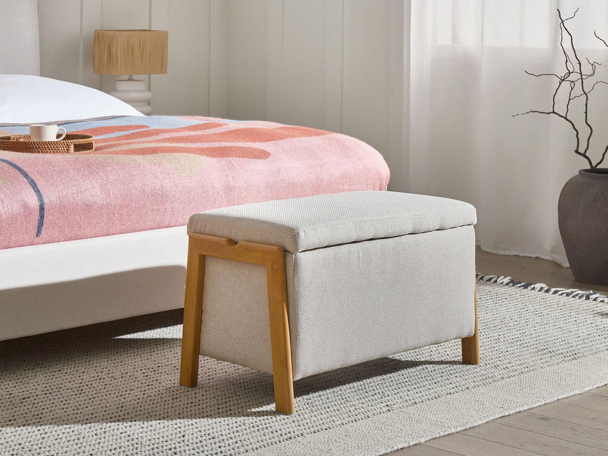 BANCĂ bej Edland - maro/bej, material textil (75/44/43cm) - Beliani