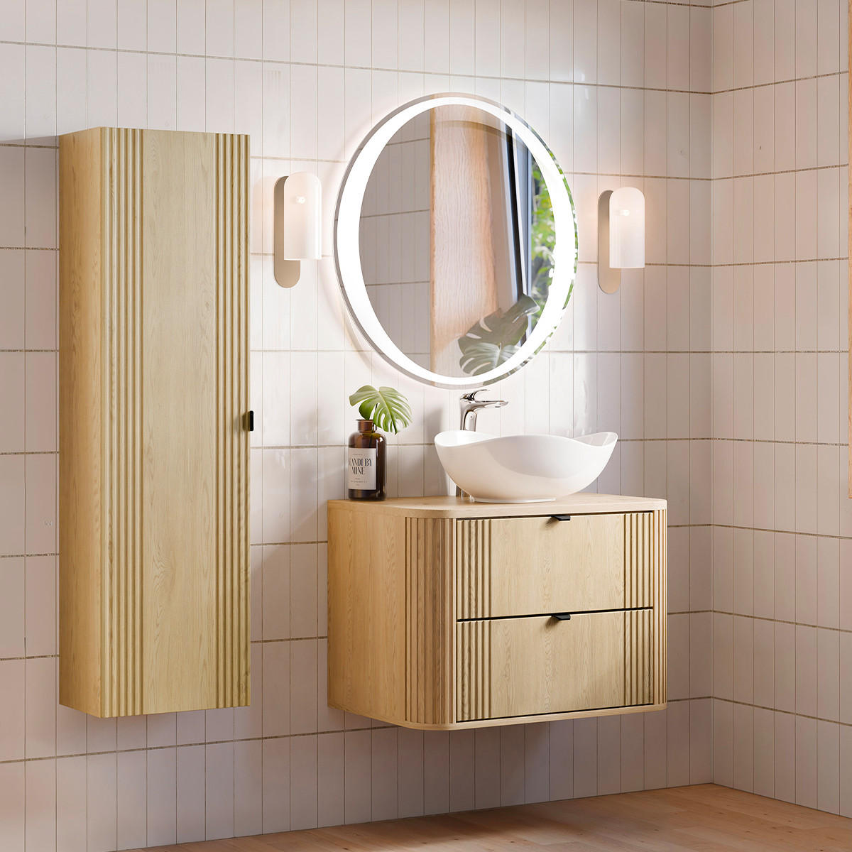 WASCHTISCH 80.4cm Mila Helle Eiche - Braun, Holzwerkstoff (80.4/54/46cm) - Petits-meubles