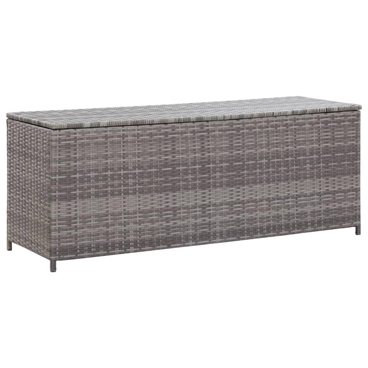 GARTEN-AUFLAGENBOX GRAU 120X50X60 CM POLY RATTAN - Grau, Kunststoff (50/60/120cm) - vidaXL