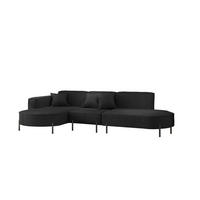 ECKSOFA Valencia - Schwarz, Holzwerkstoff/Textil (321/165cm) - Fun Möbel