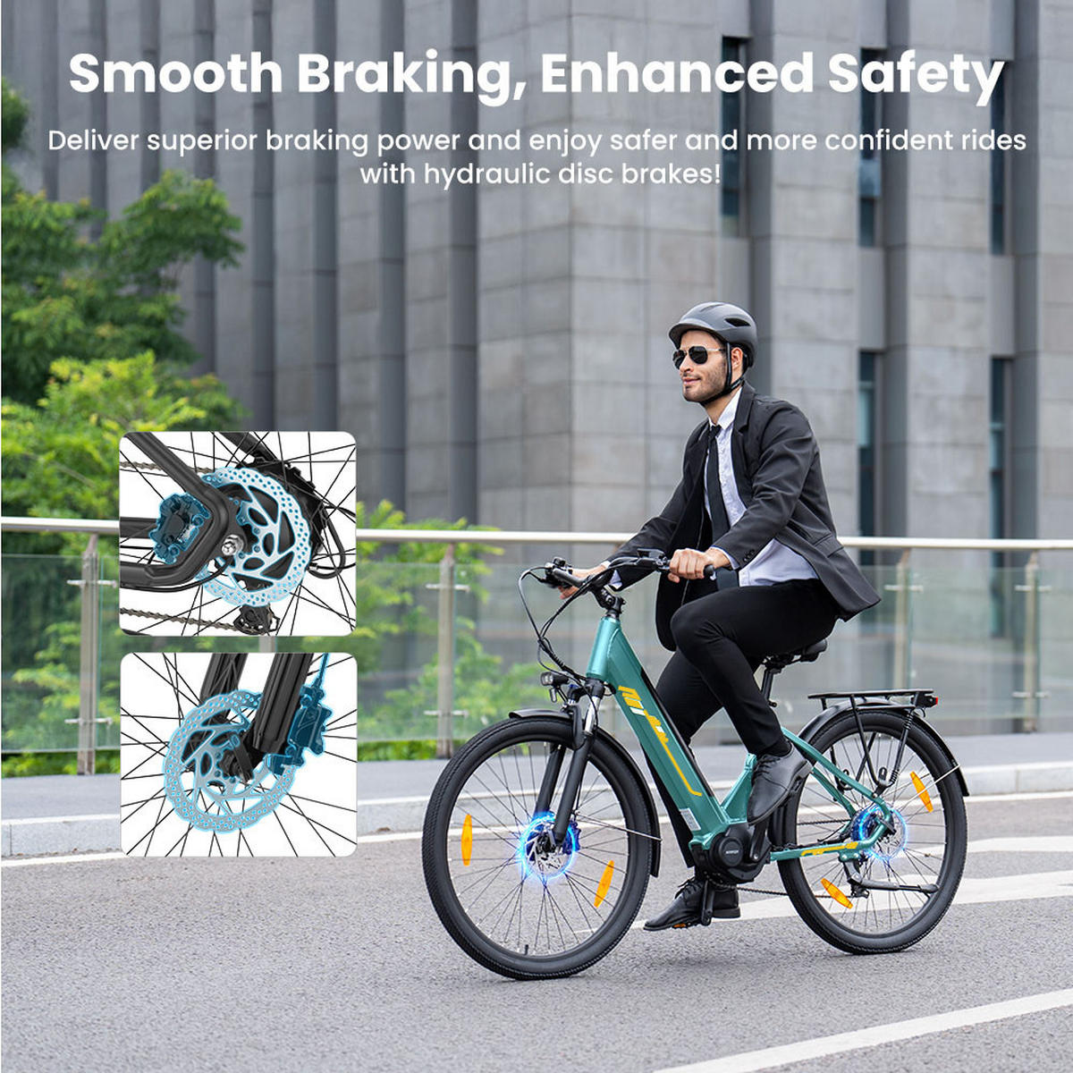 E-BIKE Touroll Urbano 3 – Leistungsstarker Mittelmotor für mühelose Fahrten - Blau, Metall (80cm)