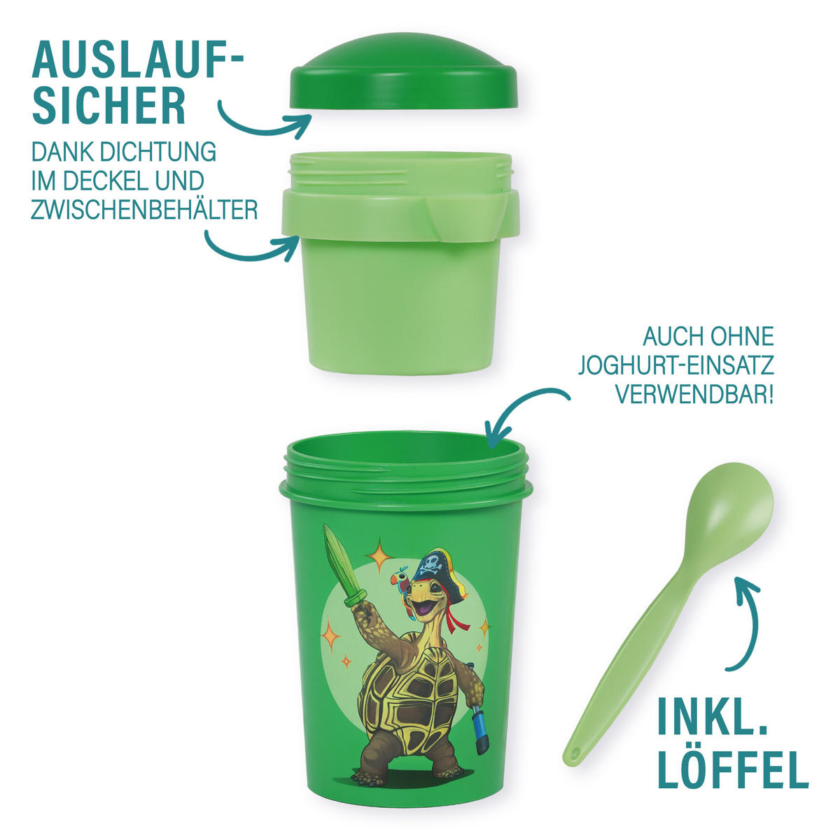 MÜSLIBECHER To Go 540 ml - Grün, Kunststoff (11.3/11/16cm) - Stoneline