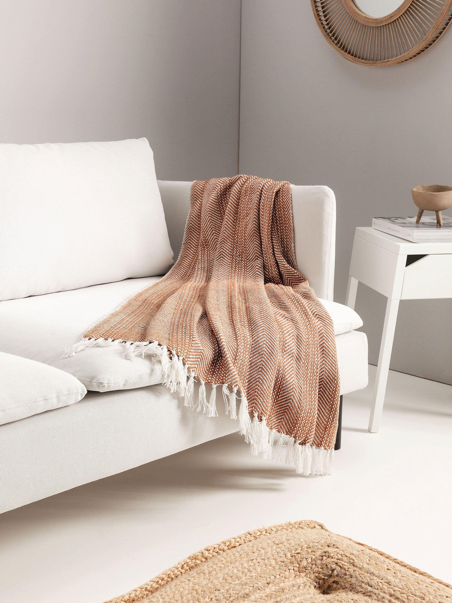 BAUMWOLLDECKE Alisea Braun 125x150 cm - Braun, Textil (125/150cm) - benuta Nest