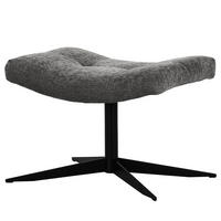 POLSTERHOCKER - Schwarz/Grau, Textil/Metall (67/47/50cm) - home24