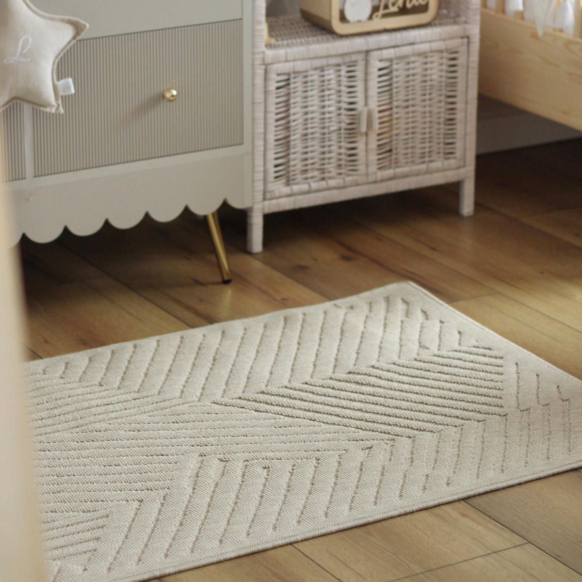 TEPPICH Beige In-Outdoor Geometrisch - Kurzflor Rechteckig - 200 x 300 cm - Beige/Creme, Textil (200/300cm) - Mazovia