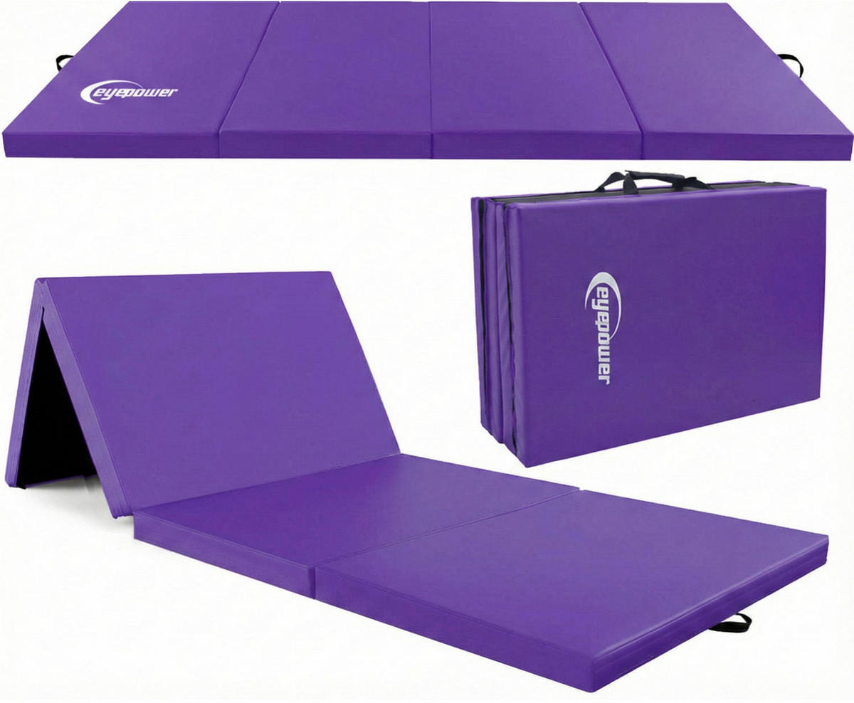 GYMNASTIKMATTE zum Wenden - 180/60/5 cm Faltbare Turnmatte - Lila, Kunststoff (60/180cm) - eyepower