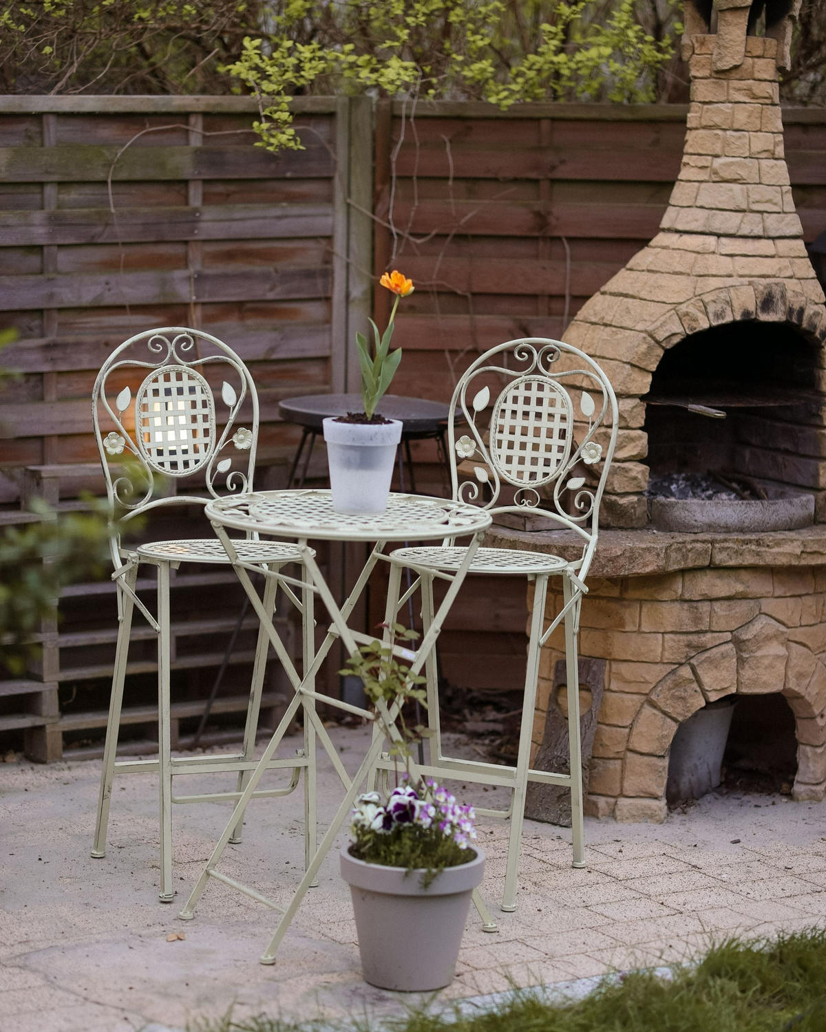 GARTENBAR-SET Grün Bivio - Grün, Metall - Beliani