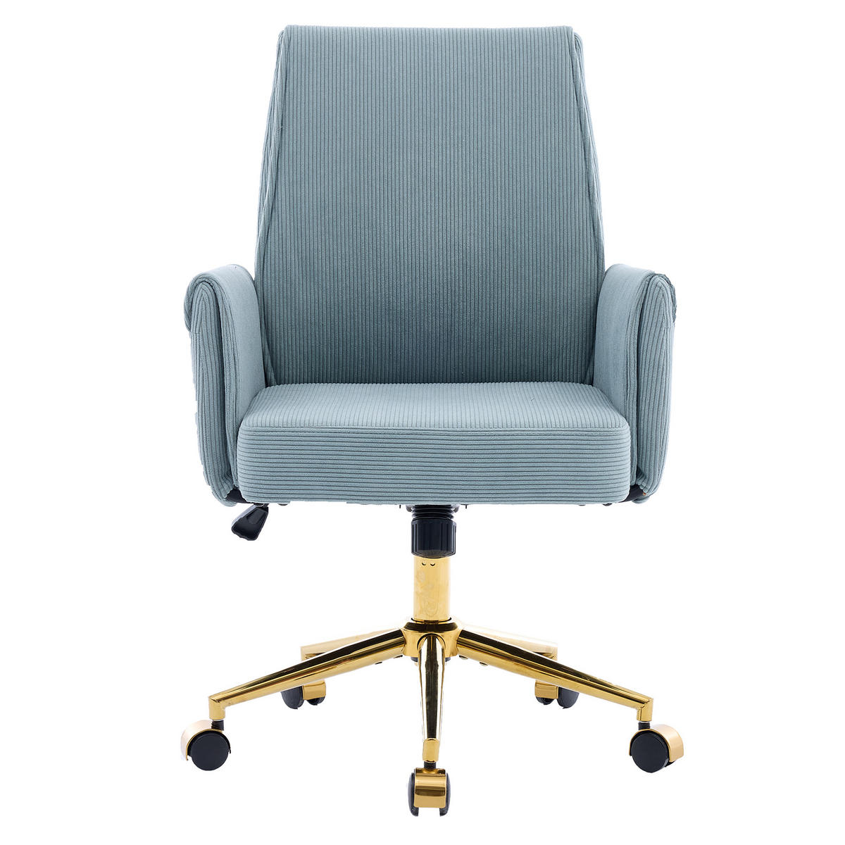 DREHSTUHL DE-41015 mit goldener Basis Blau - Blau, Metall (65/107/63cm) - ComfortXL