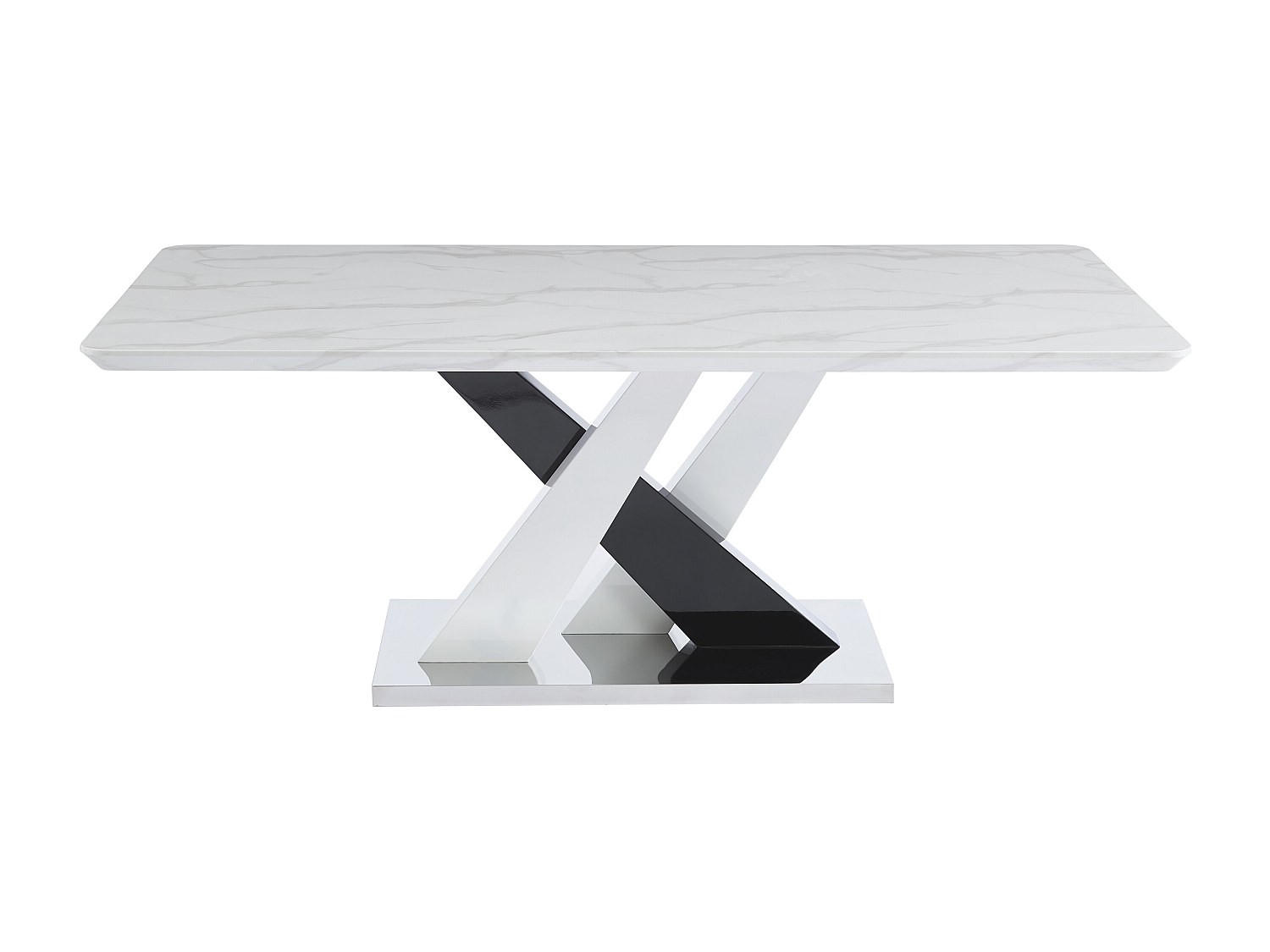 ESSTISCH - 8 Personen - Holz, Platte - Schwarz, Weiß - EVAELA - Schwarz/Weiß, Holz (100/200/76cm) - Vente-Unique
