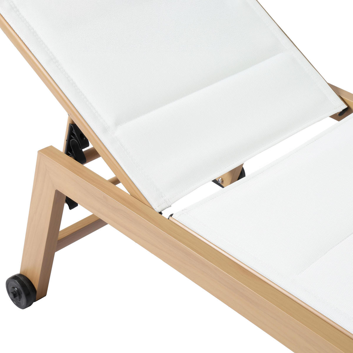 SONNENLIEGE 2-tlg., Weiß - Weiß, Metall (169/102/65cm) - Oviala