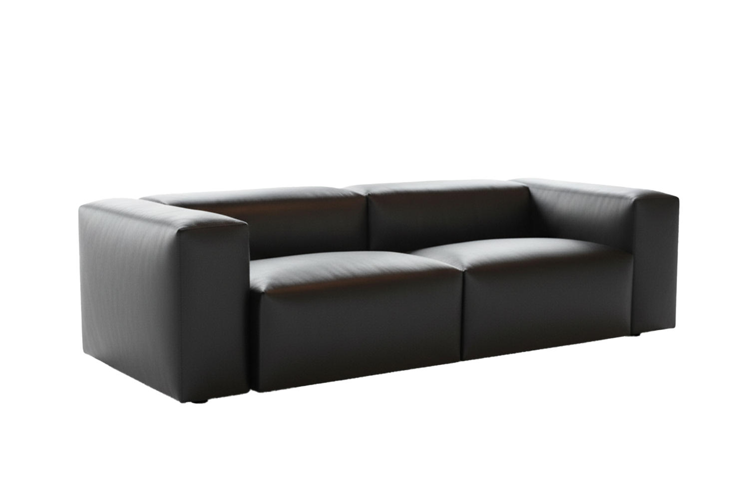 SOFA CELESTE Schwarz Lederfaserstoff - Schwarz, Leder/Kunststoff (302/72/114cm) - KAWOLA